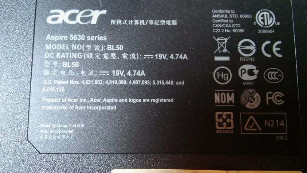 Acer Aspire 5630 peças