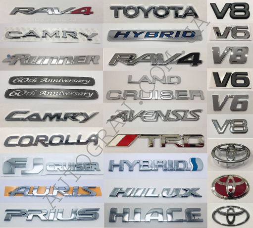 Эмблемы надписи багажника Toyota Corolla Camry Rav4 Avensis Prius