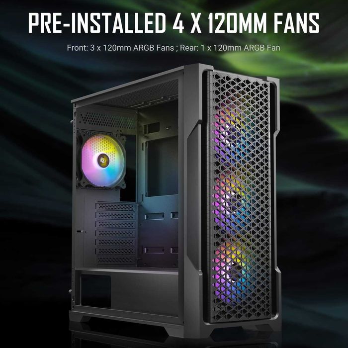 корпус пк ANTEC  Series AX90 Mid-Tower ATX Gaming Case, 4 x 120mm ARGB