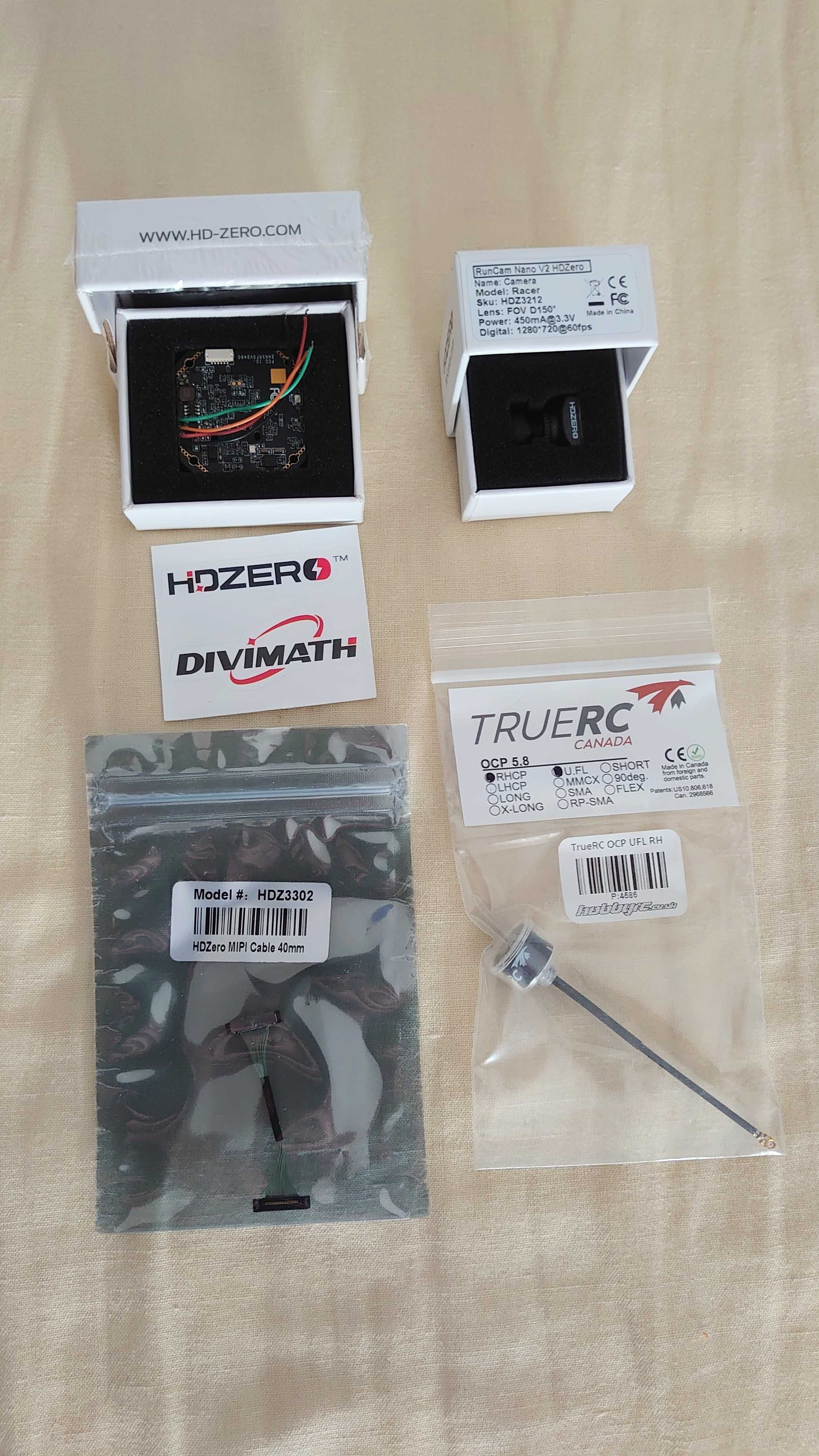 Câmera, VTX e antena (novo) - HDZero - FPV