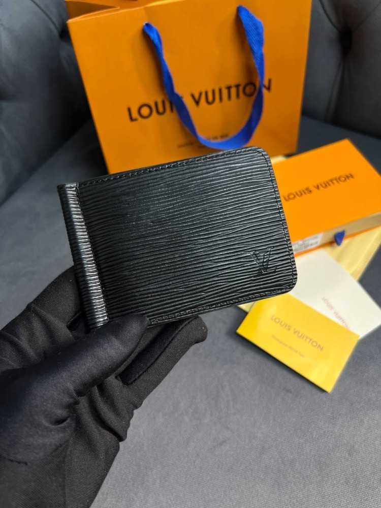 Зажим черный для денег Louis Vuitton Epi