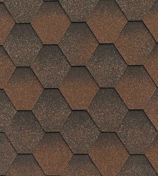 Бітумна черепиця Акваізол Акцент. Мозайка КОРИЧНЕВА. АКЦІЯ 190 грн.