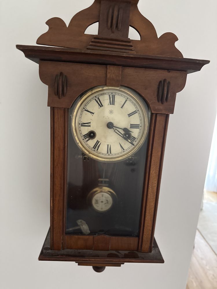 Zegar scienny regulator funkcjonuje maly antyk ok 50 cm