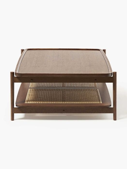 Stolik kawowy z drewna z plecionką wiedeńską Libby (Westwing)