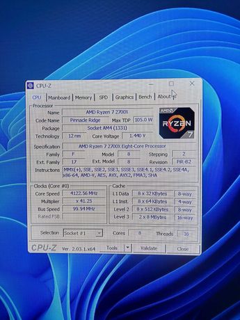 Процесор AMD Ryzen 7 2700X 3.7-4.3 GHz (YD270XBGM88AF) sAM4 BOX