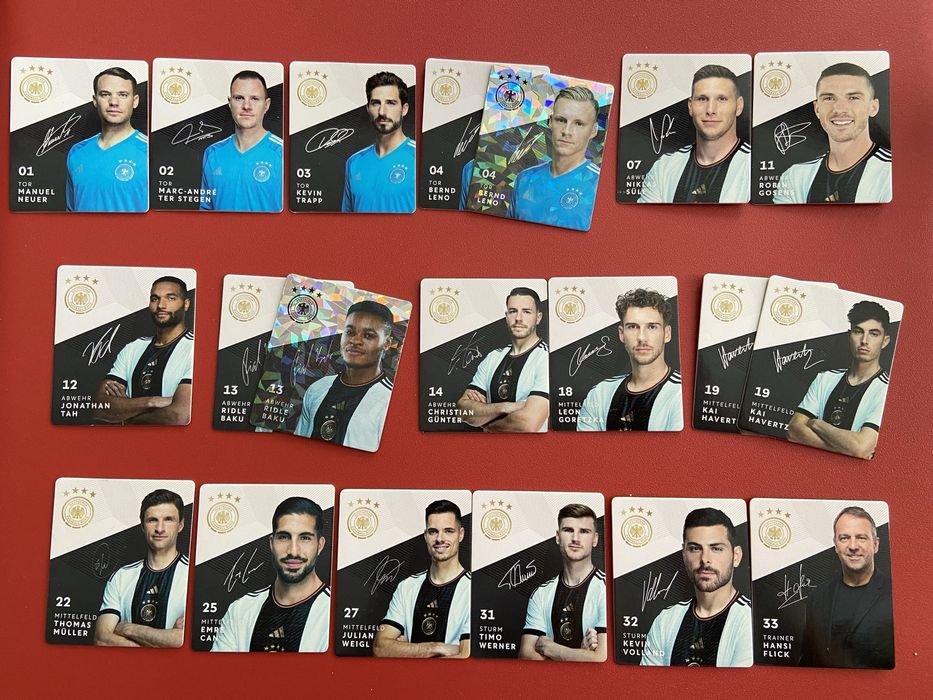 Колекційні картки німецької збірної по футболу, збірна Німеччини