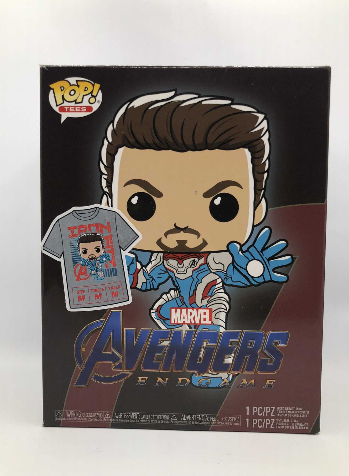 Funko Pop Marvel 449 Box Tony Stark glow + t-shirt M #1