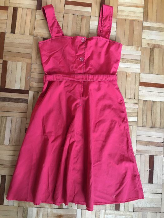 Retro czerwona sukienka Sawa pryncessa dla dziewczynki PRL