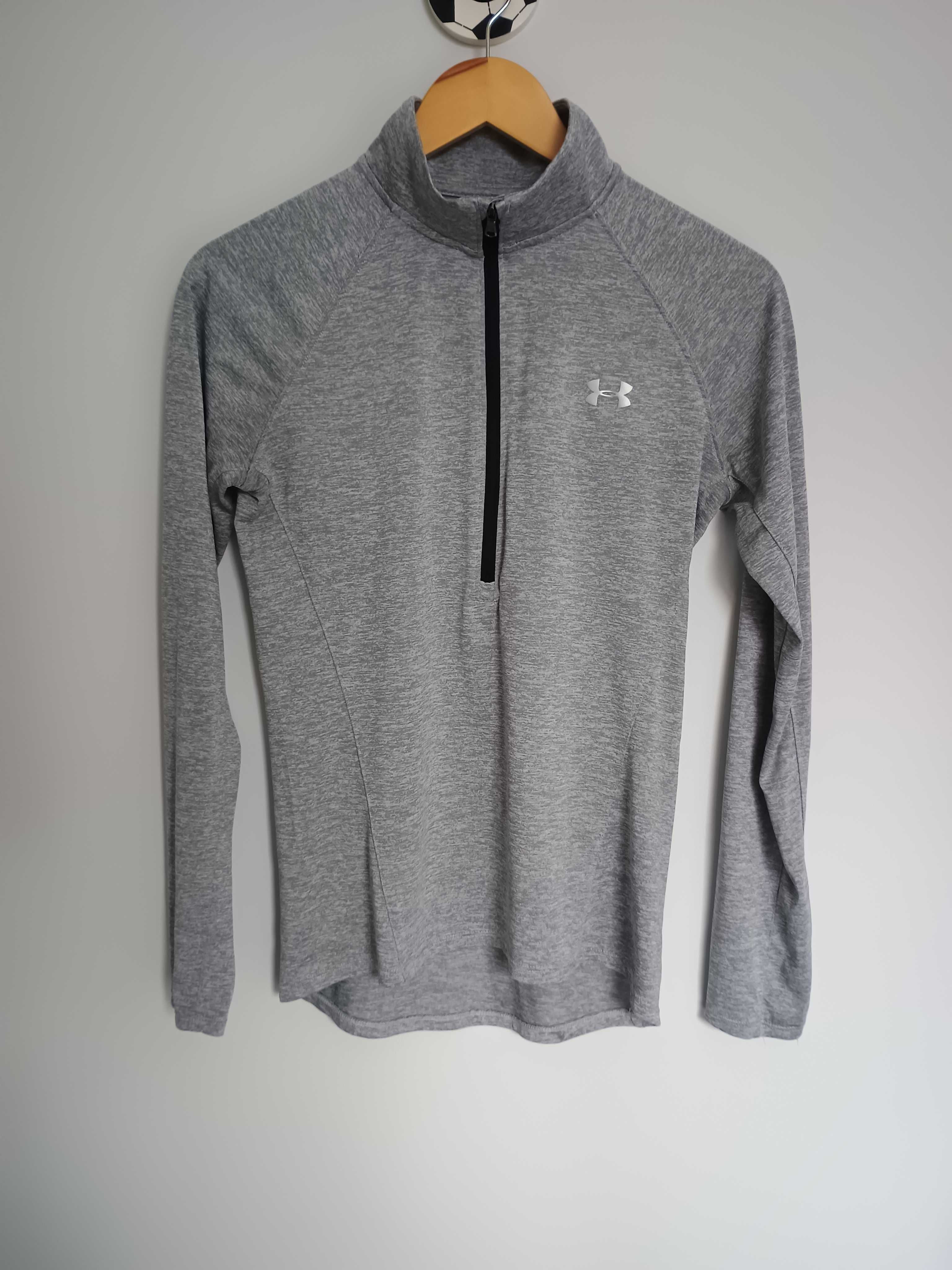 Damska bluza/bluzka treningowa Under Armour - rozmiar S, szara/siwa