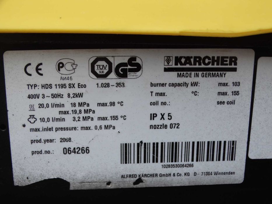 Myjka Ciśnieniowa Karcher HDS 1195 SX ECO * zwijak