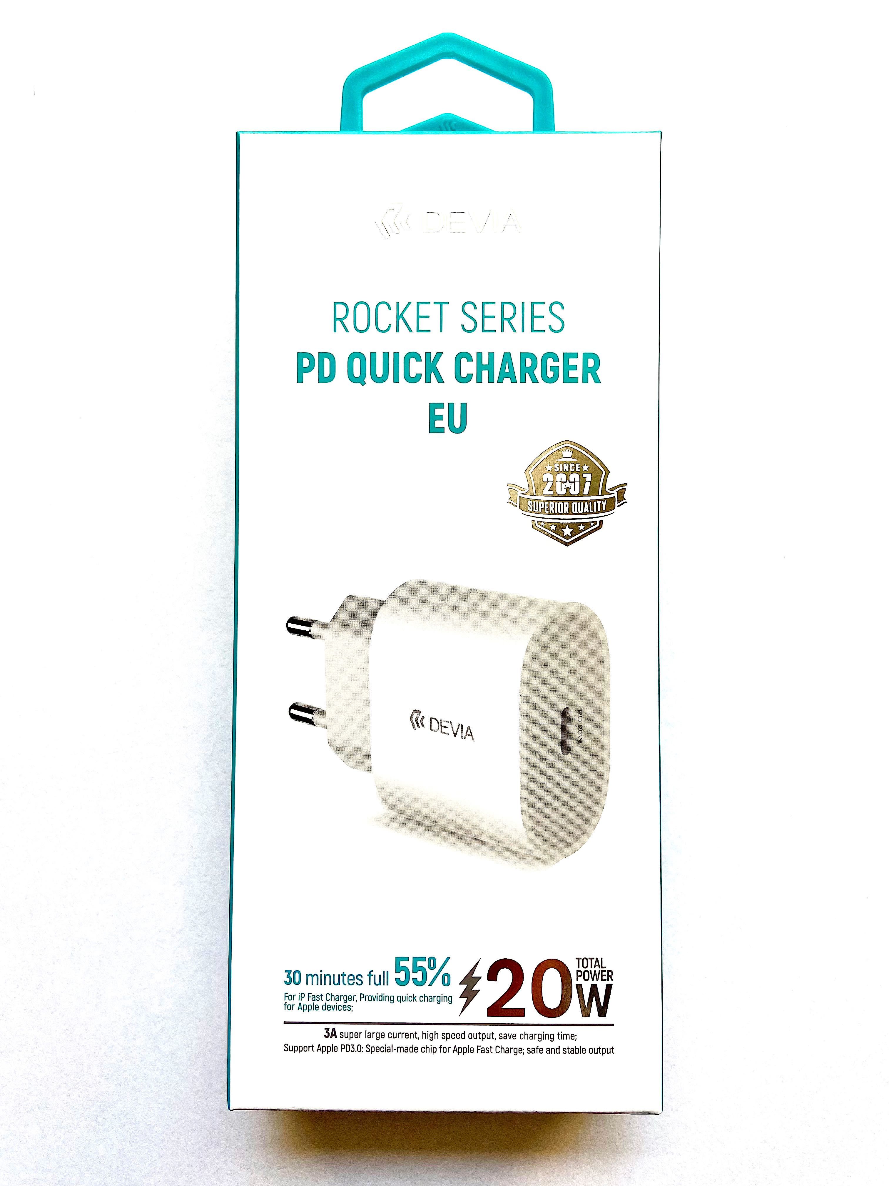 Devia Ładowarka sieciowa Rocket PD 20W 1x USB-C Biała