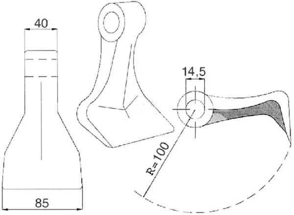 Молоток подрібнювача  Talex молоток мульчера Metal-Fach