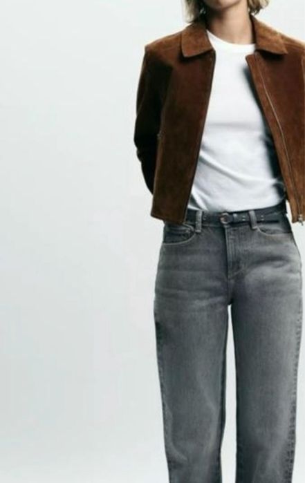 Сірі джинси Zara з високою посадкою