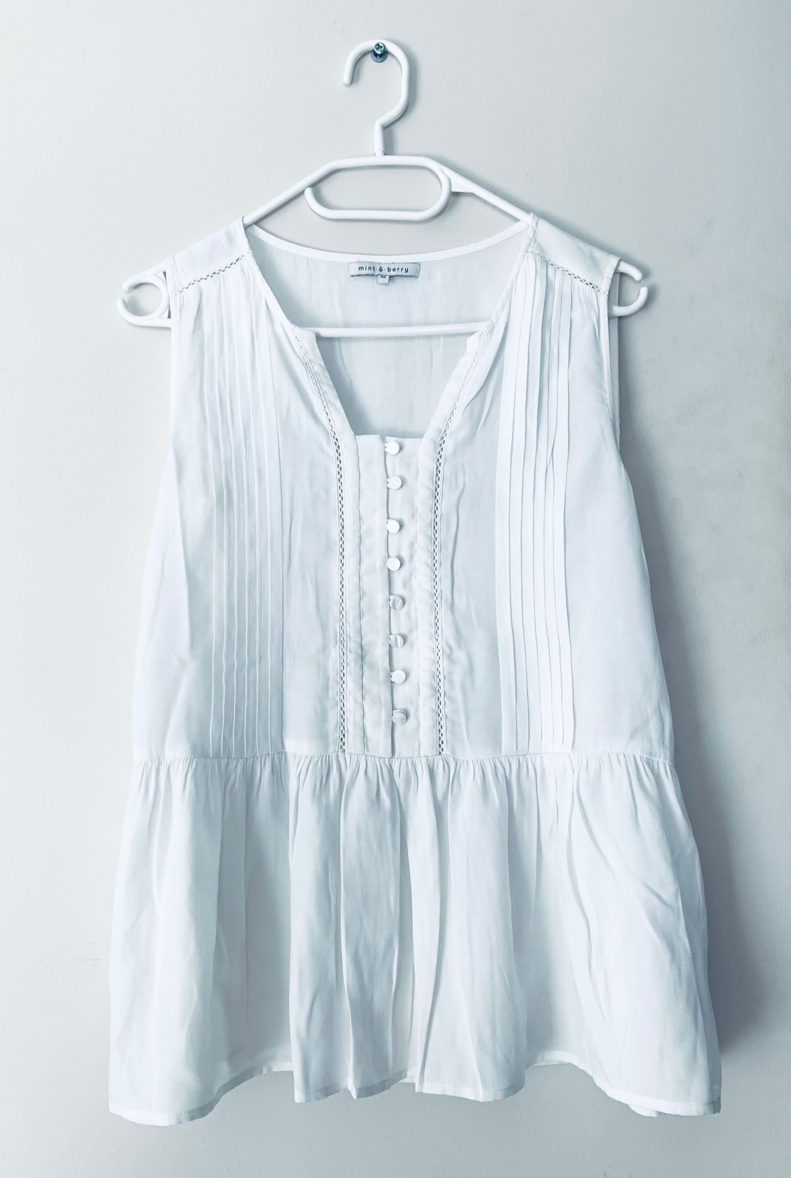 Блуза MINT&BERRY віскозна біла літня блузка топ майка шелковая летняя