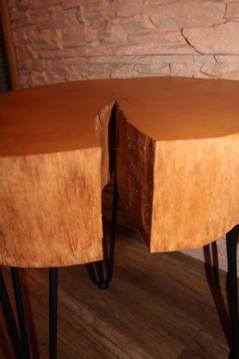 OKAZJA !Solidny stolik kawowy,nocny,51 cm,buk,loft