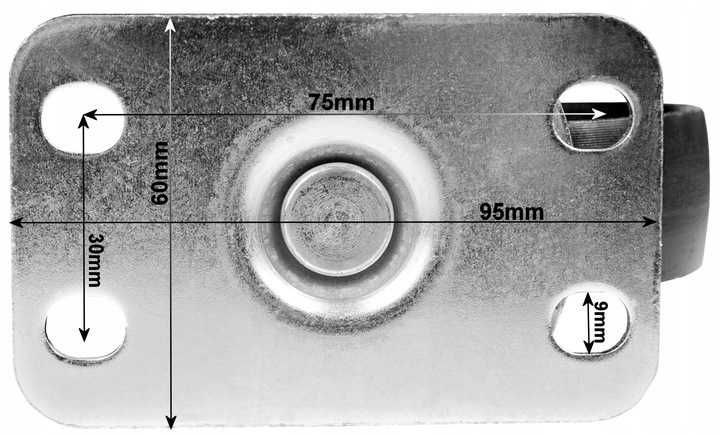 Колесо с поворотным кронштейном с площадкой для крана 2т 88мм