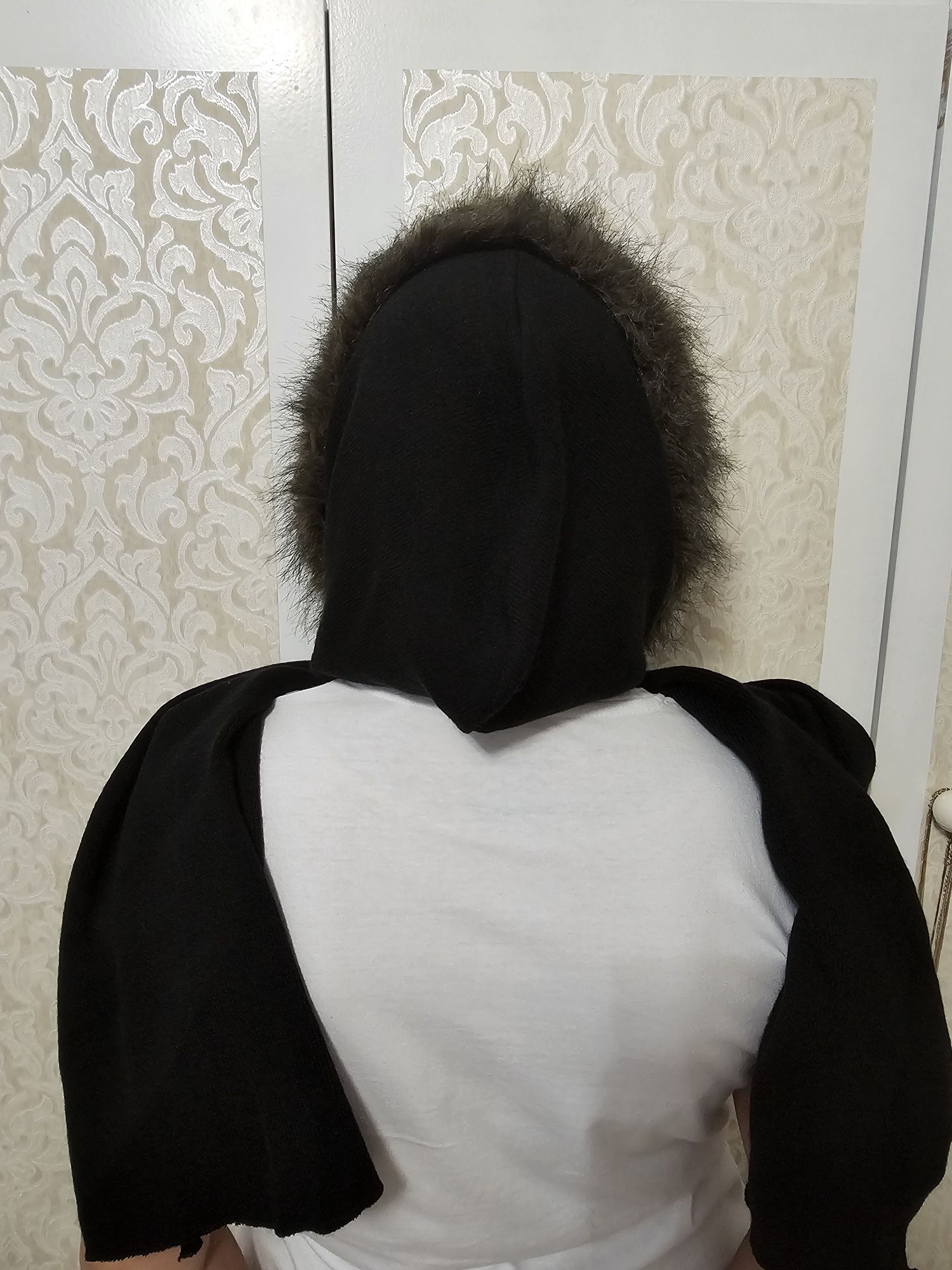 Komin kominiarka kominokaptur czapka balaclava vintage futerko czarny