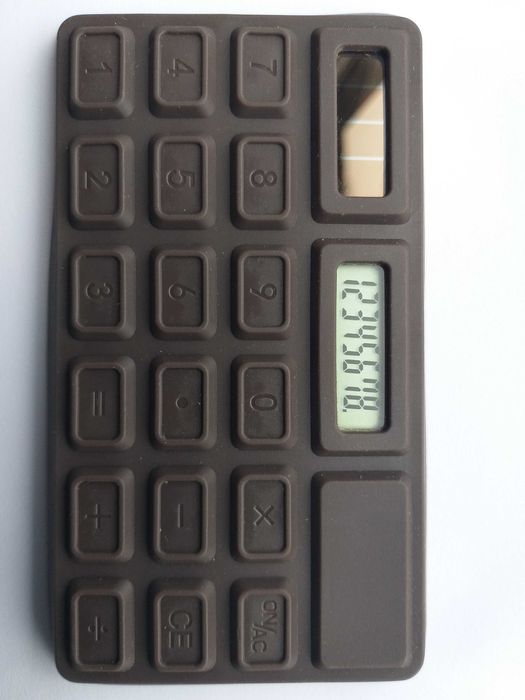 Calculadora / Máquina de calcular SOLAR em forma de chocolate Nova
