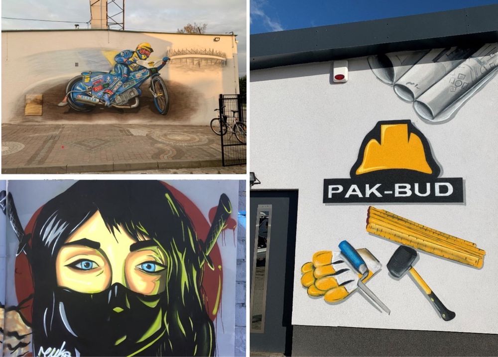 Artystyczne malowanie scian, mural, graffiti, reklama