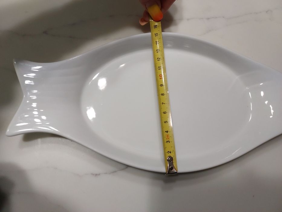 Półmisek w kształcie ryby biały porcelit