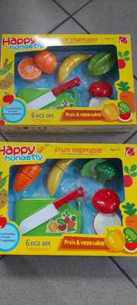 Zabawka zestaw plastikowe owoce do krojenia Zestaw do kuchni 6 elemen.
