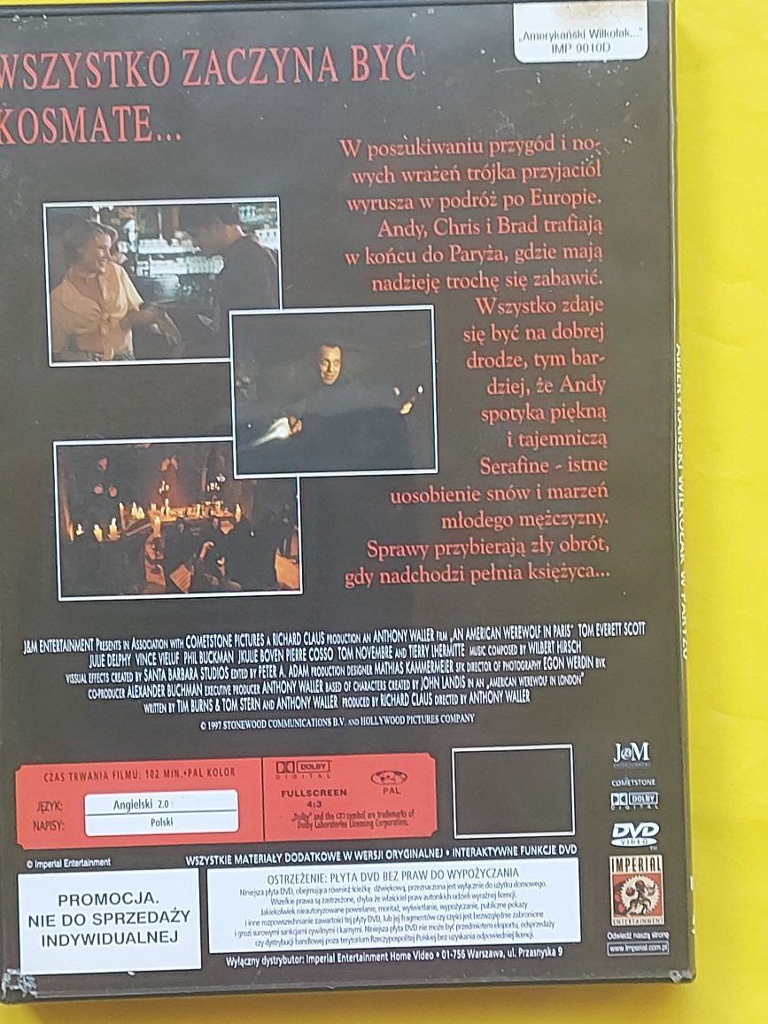 Płyta DVD Film Horror An American werenol in Paris 1997rok