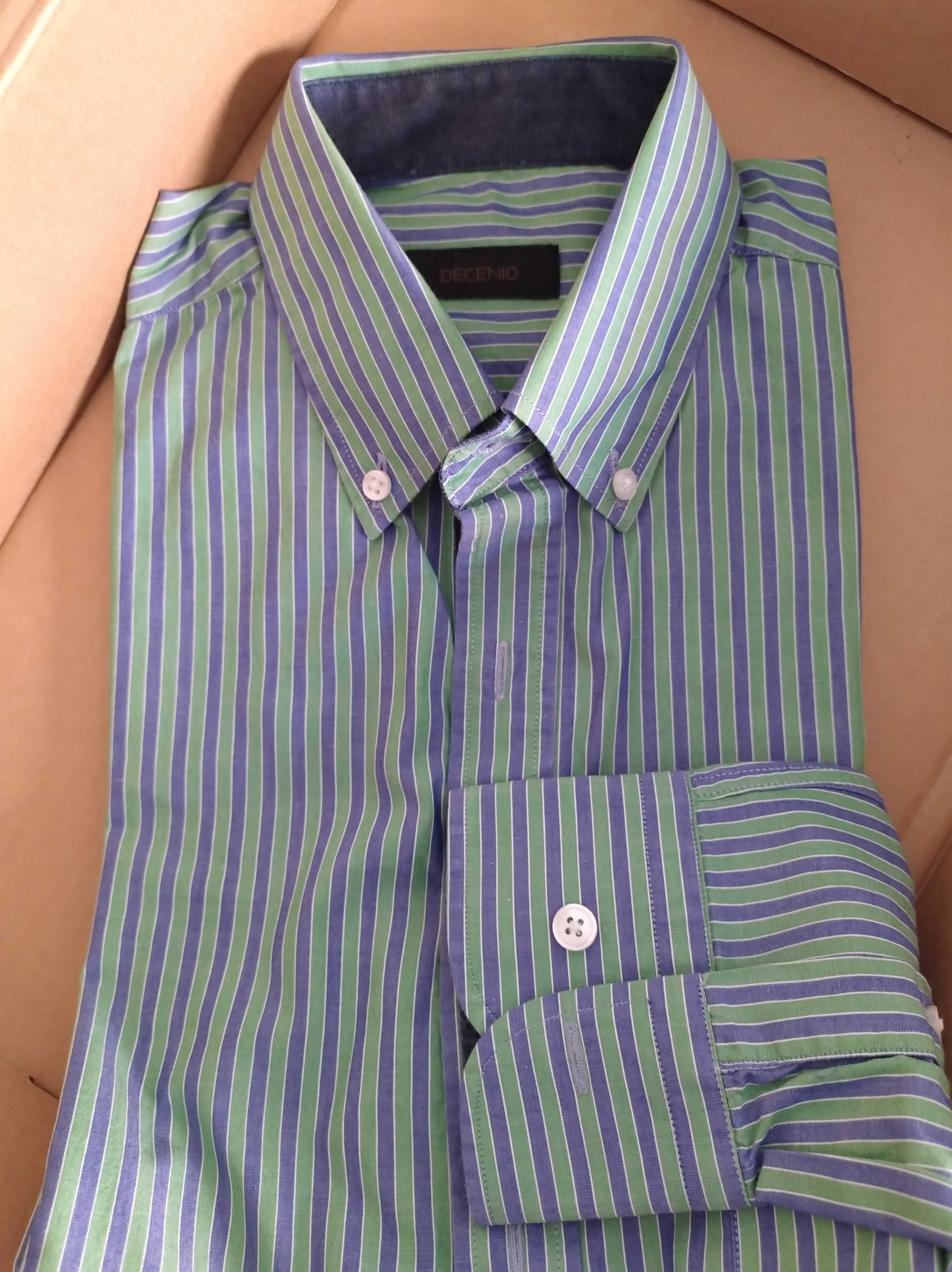 Camisa Decenio Riscas Azul e Verde, tam. M (Original)