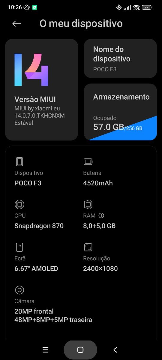 Troco POCO F3 8gb/256gb