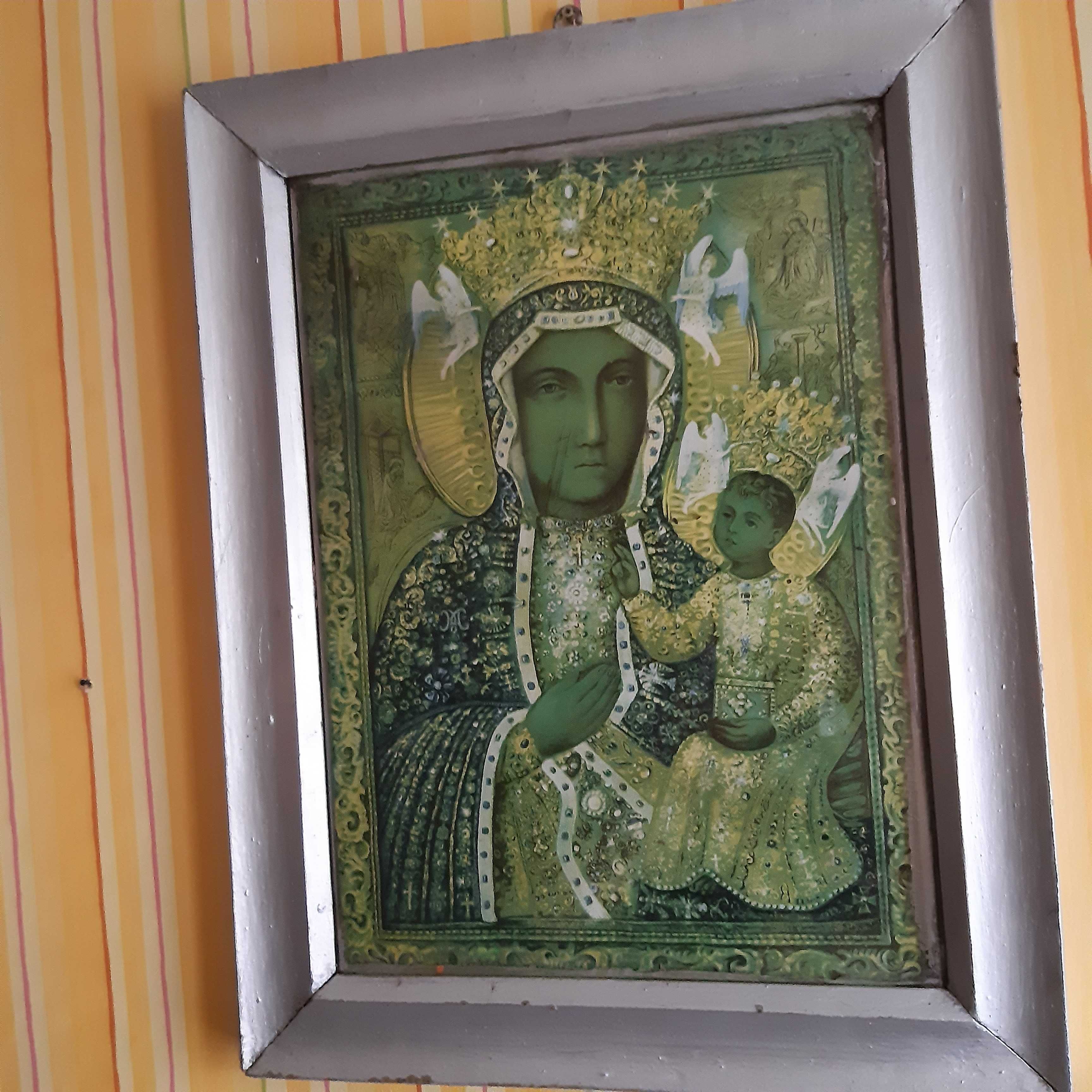 Matka Boska Częstochowska w koronie  obraz obrazek