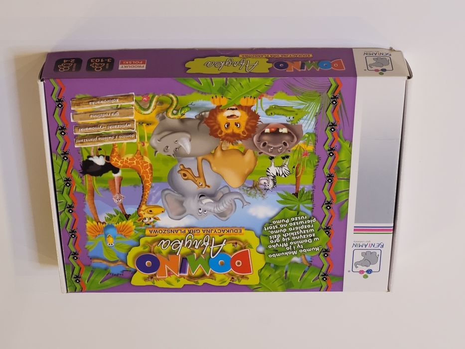 Gra planszowa edukacyjna DOMINO Afryka BENIAMIN jak nowa kolorowa