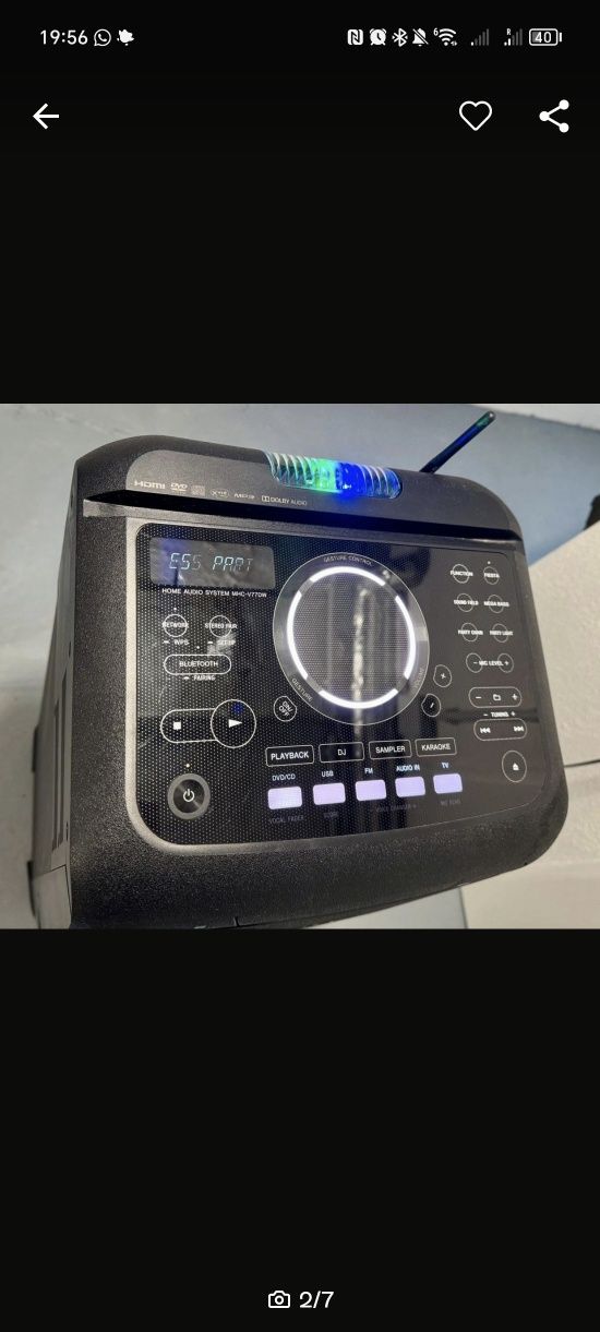 Sony MHC-V77DW - zestaw audio o dużej mocy, WiFi, HDMI