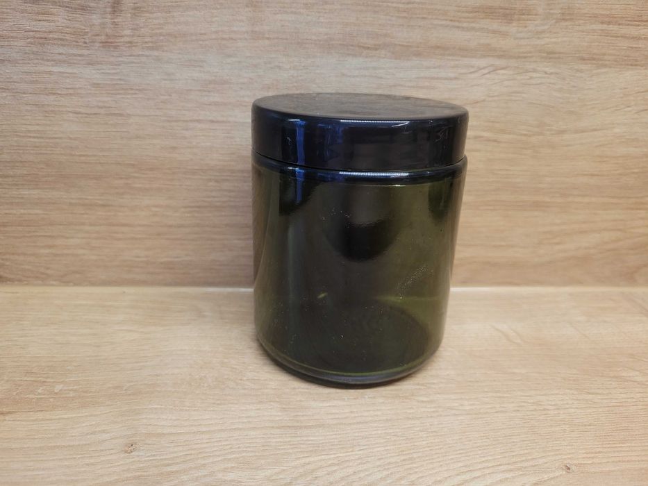 Pojemnik szklany z drewnianą pokrywą, pojemniki po świecach różne