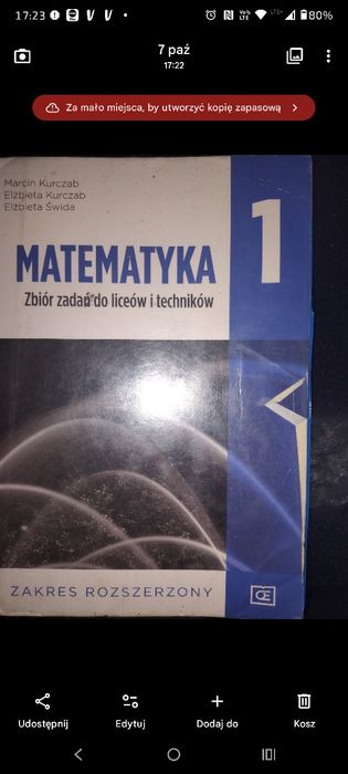 Matematyka zbiór zadań do liceów i techników 1