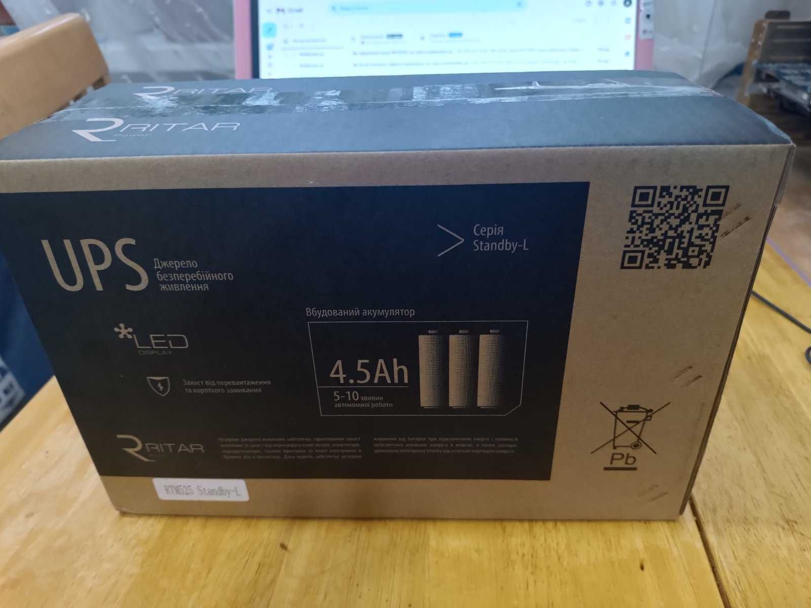ИБП UPS Ritar RTM525 StandbyL 500VA 315W 1x12V4.5Ah