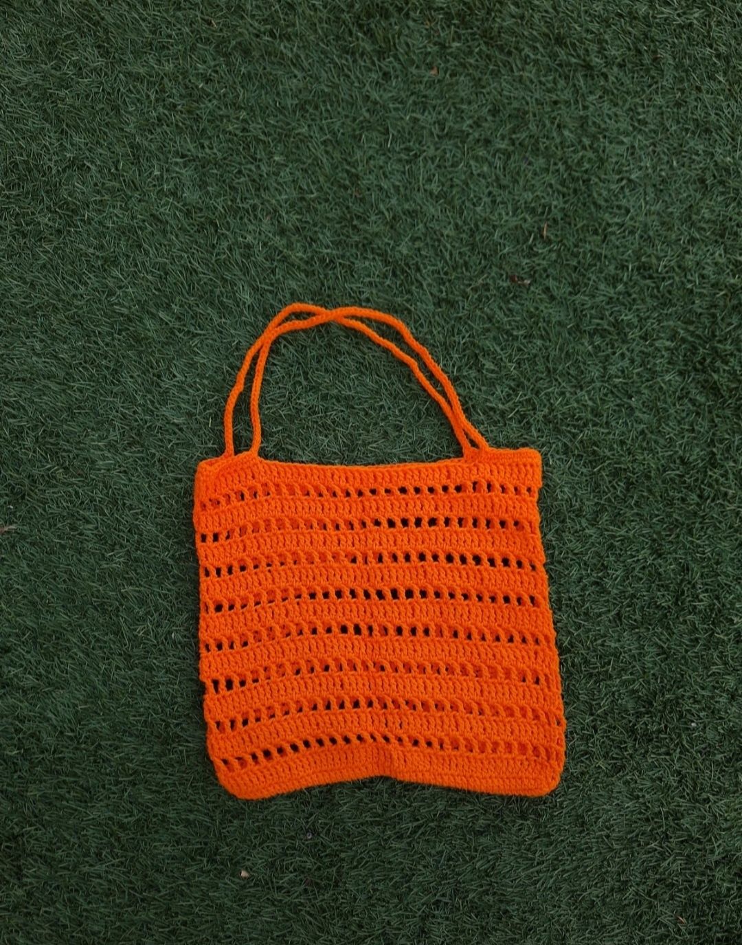 Tote bag laranja crochet