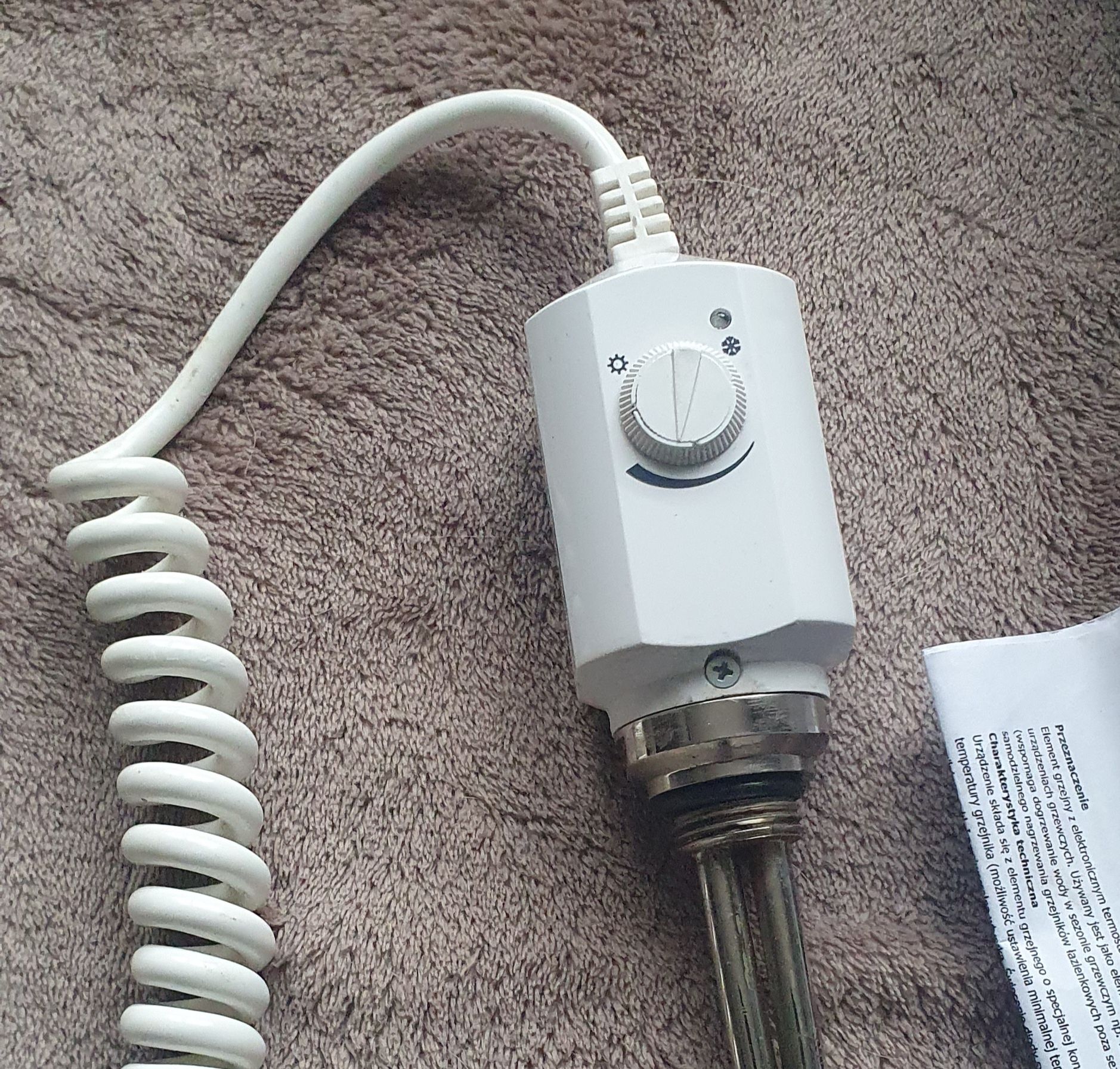 Grzałka łazienkowa elektryczna z termoregulatorem 900W