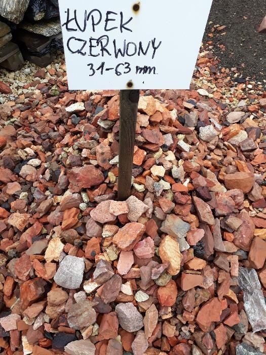 Kamień GRYS Łupek Czerwony Kliniec tłuczeń pod kostkę i utwardzenia