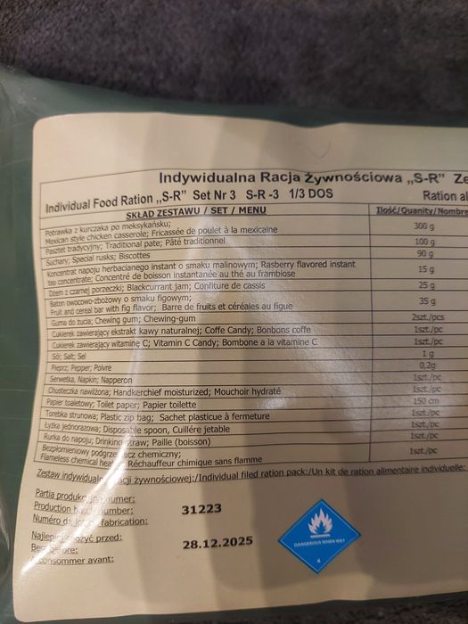 Rację żywnościowa SR-3