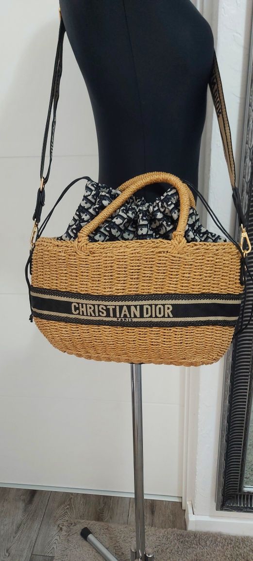 Christian Dior torebka pleciona z rafi HIT