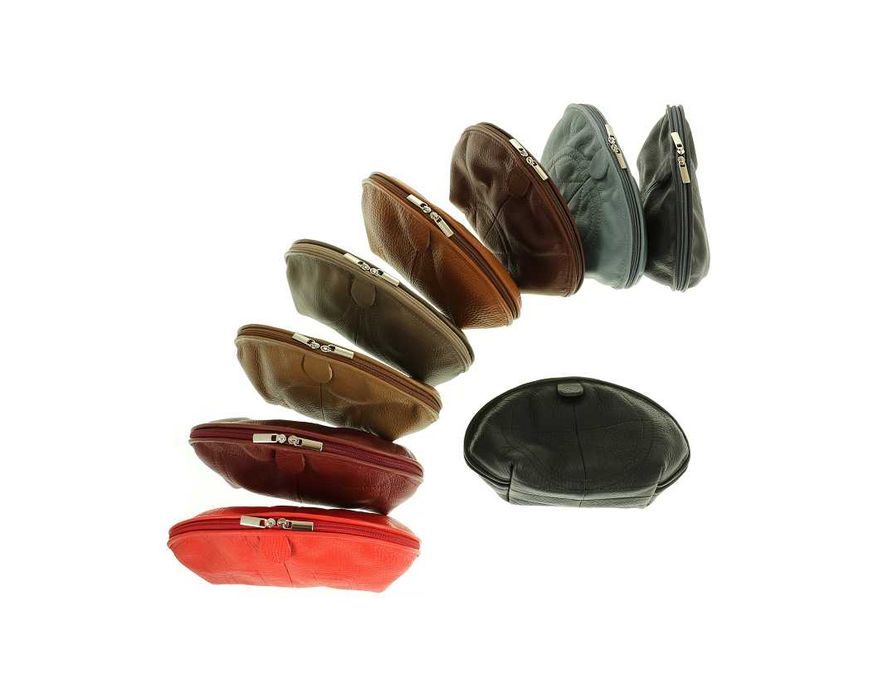 Skórzana kosmetyczka damska do torebki brązowa Polski Produkt