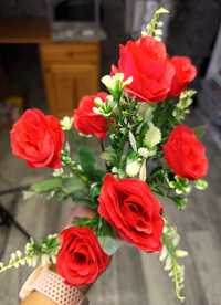 Bukiet kwiatów sztucznych róże czerwone
