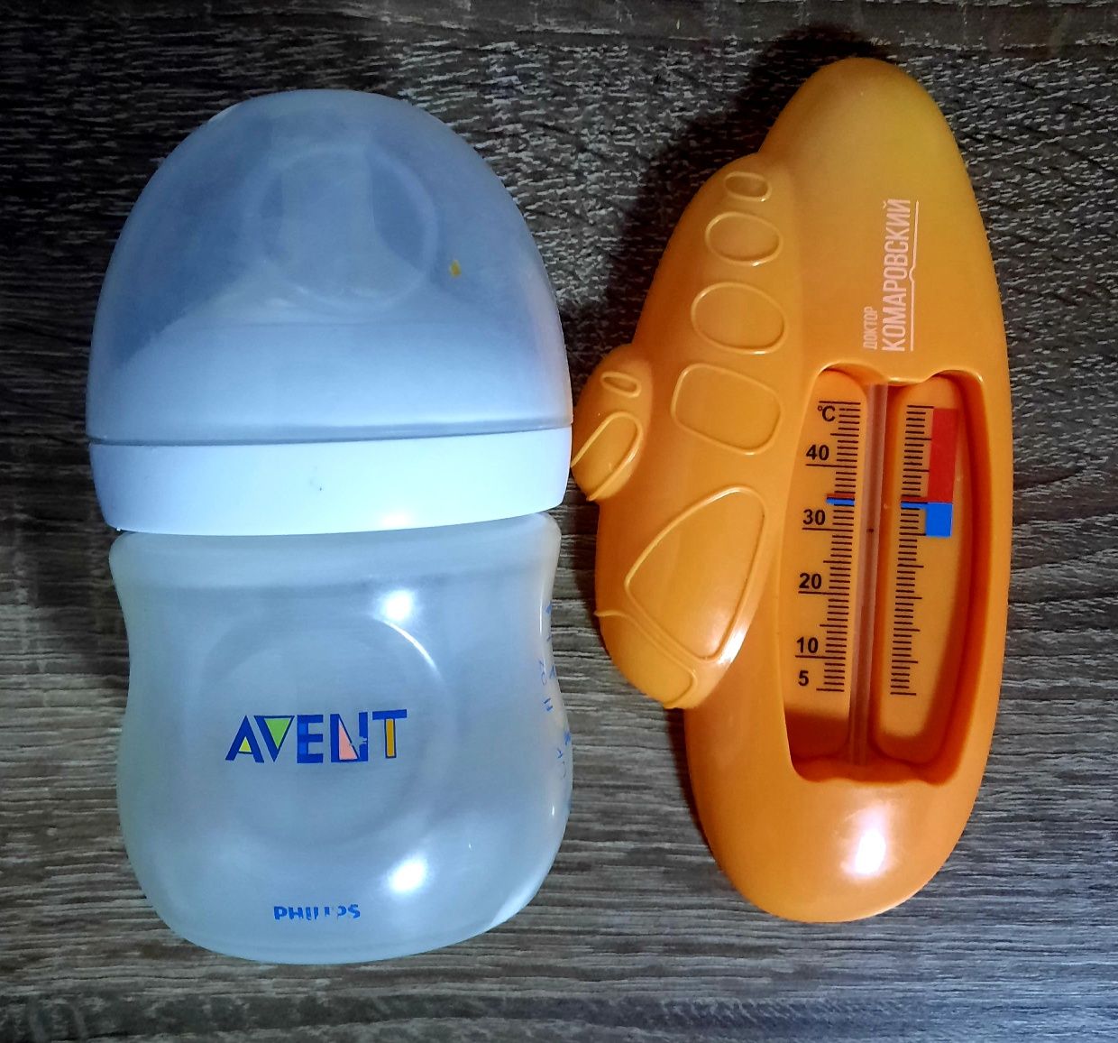 Бутылочка для кормления + термометр для воды