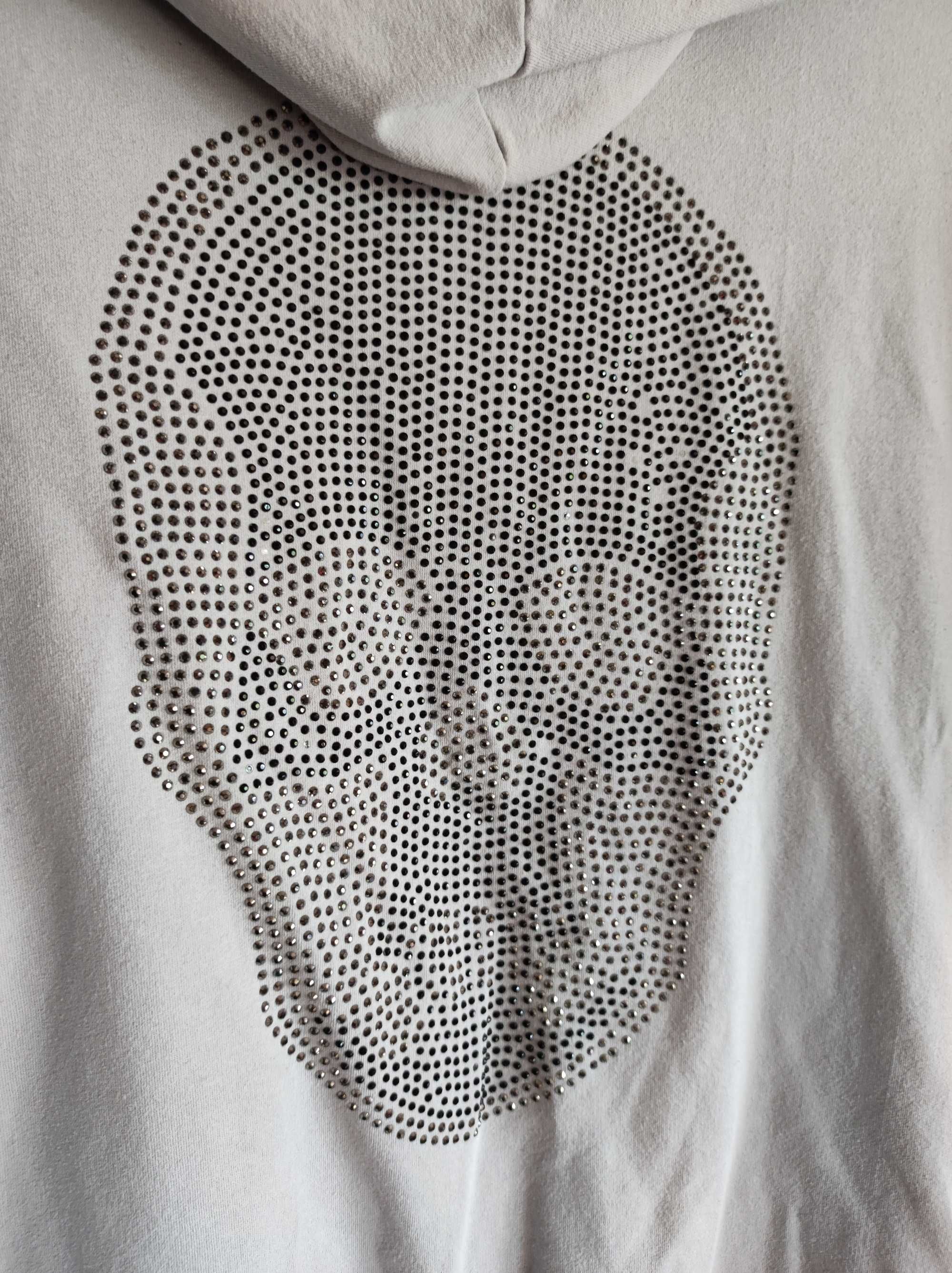 Szara bluza z czaszką Made in Italy