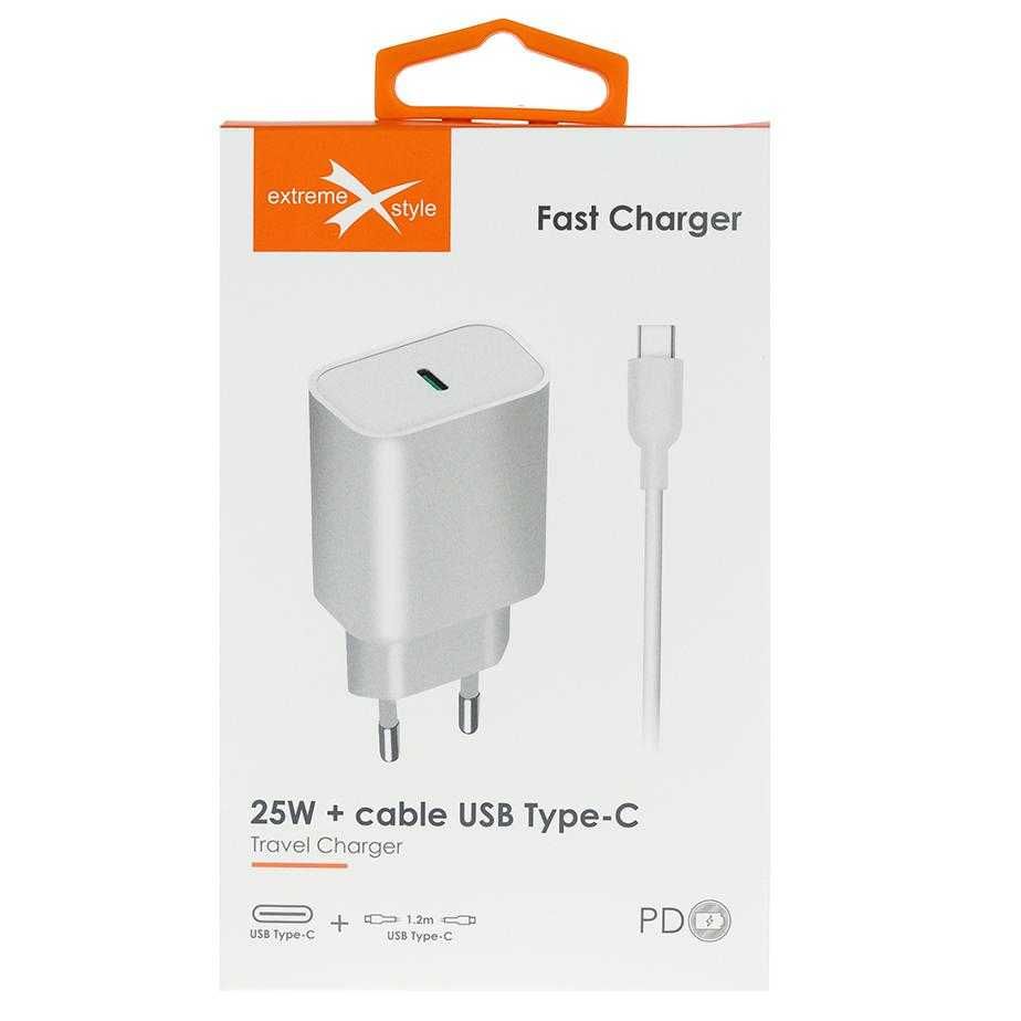 Ładowarka sieciowa USB Typ-C + kabel USB Typ-C - PD - 25W - TC25C+CC