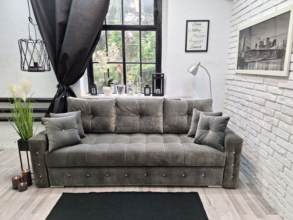 Sofa Samara glamour welur, sprężyny