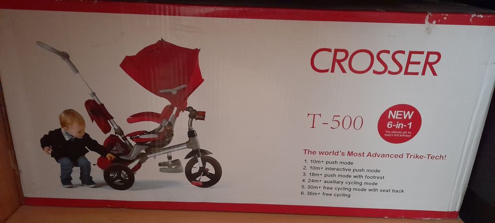 Трехколісний CROSSER T-500 дитячий велосипед як новий