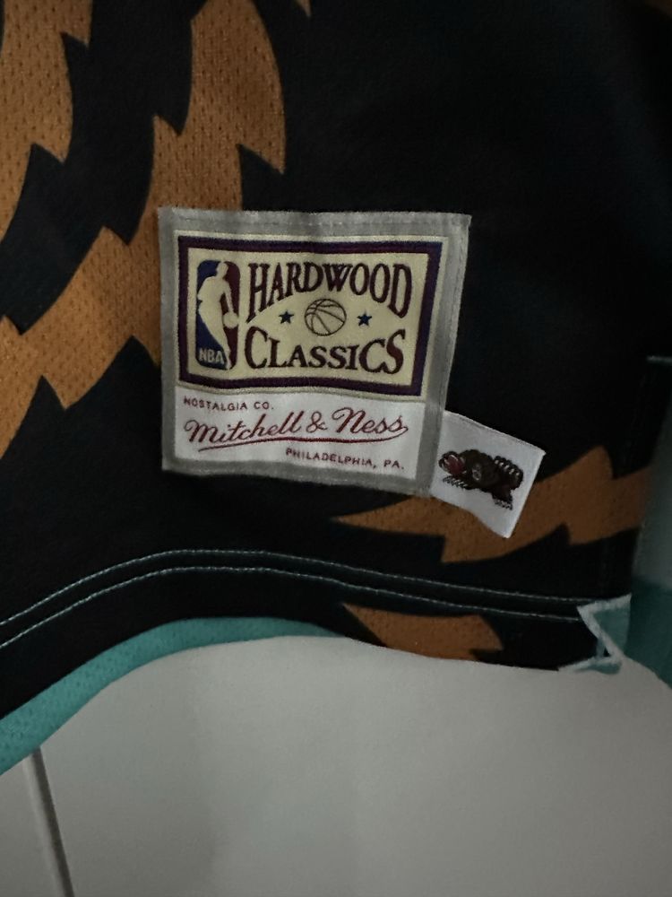Koszulka Mitchell & Ness Vancouver Grizzlies turkusowa Big Face Jersey