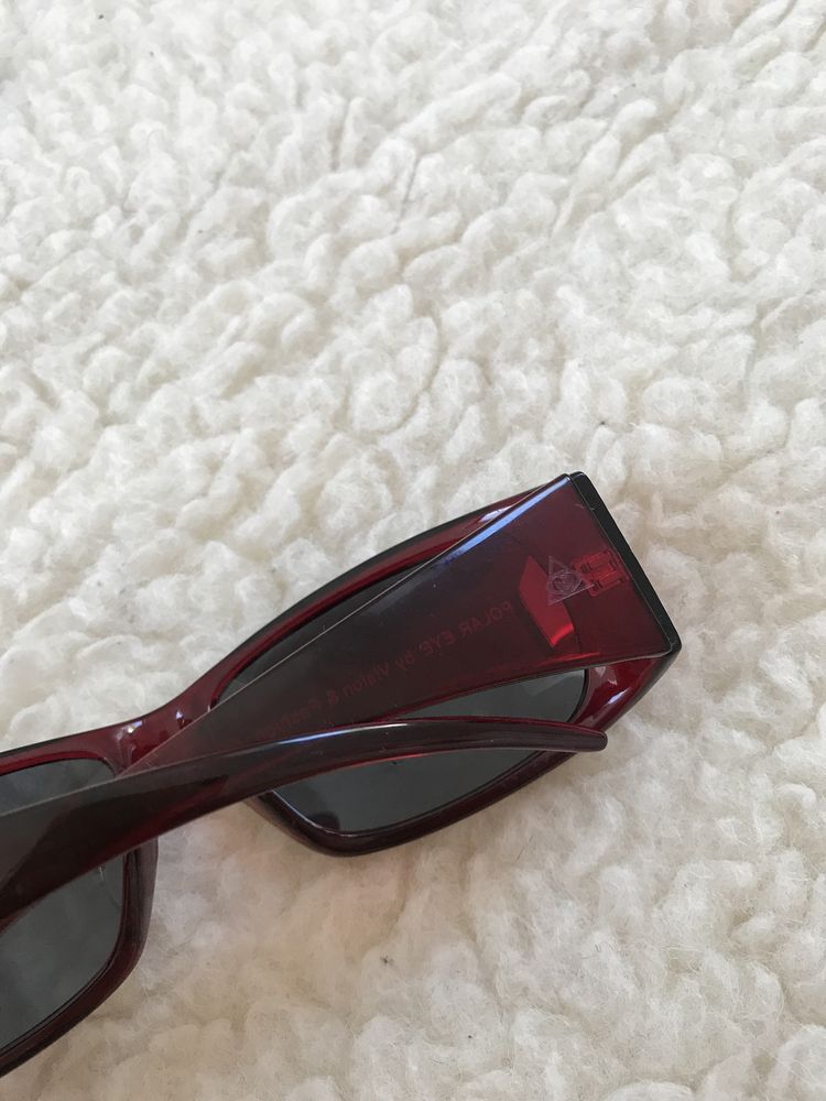 Czerwone transparentne męskie unisex okulary przeciwsłoneczne vintage