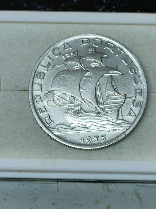 Moeda 10$00 - 1955 / Prata