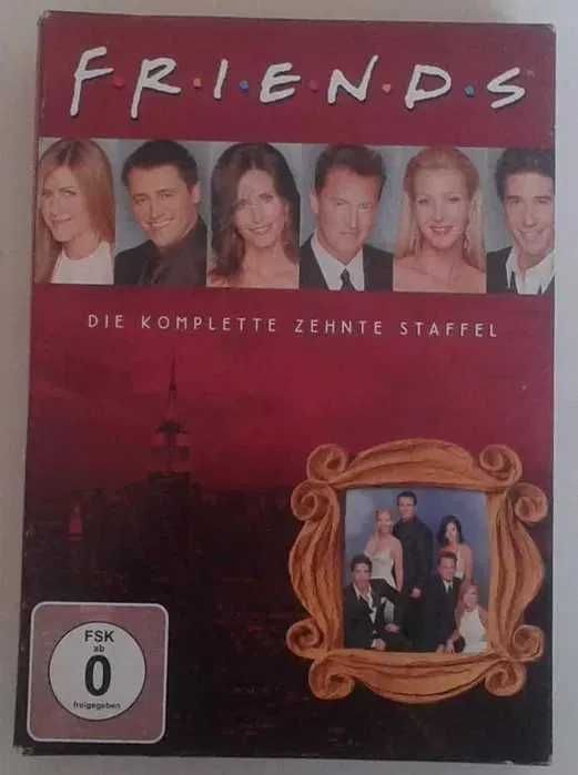 5 DVDs da série "Friends", Idiomas: Inglês e Alemão
